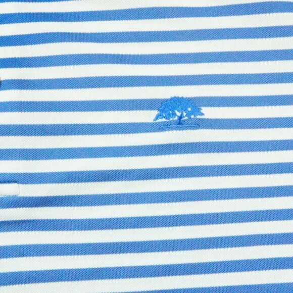 Peter Millar Summer Comfort Polo Shirt Mens Extra Large Striped Blue Golfer - Picture 3 of 10